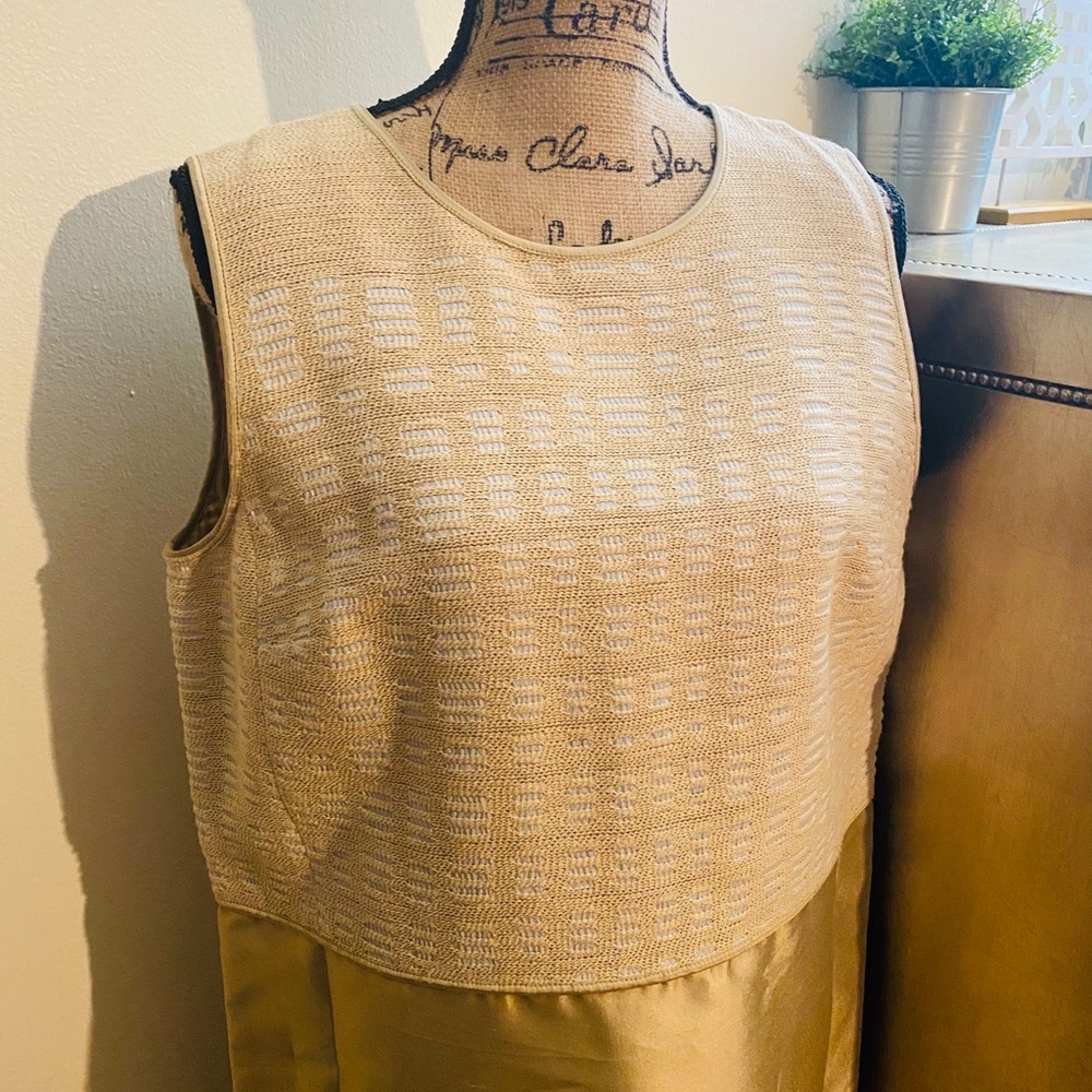 LAFAYETTE 148 CHAMPAGNE SLEEVELESS DRESS